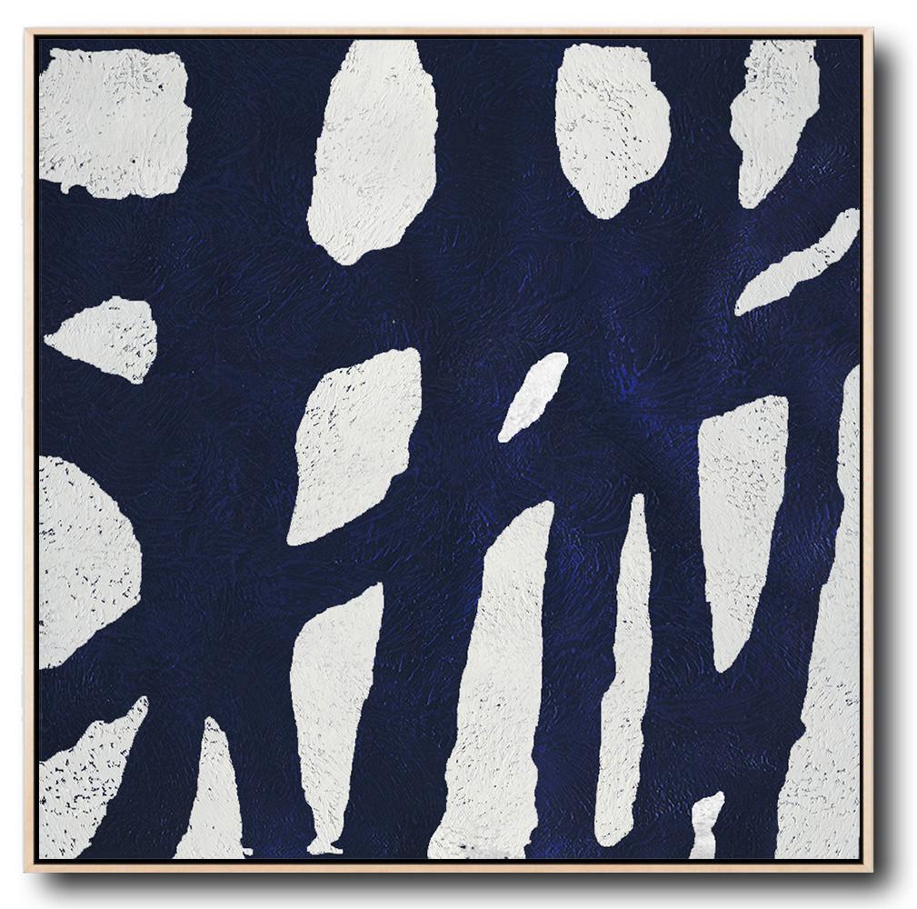 Navy and White Painting #NV1A - Click Image to Close